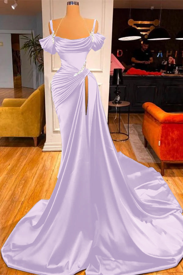 Dark Green Off-the-Shoulder Prom Dress Long Slit