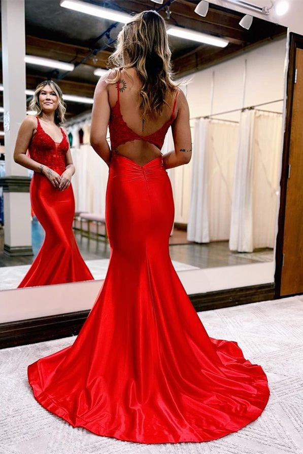 Modern V-Neck Sleeveless Dark Navy Prom Dresses mermaid Long With Beadings