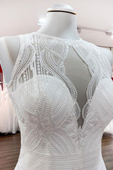 Elegant A-line Chiffon Wedding Dress with Jewel Open Back and Ruffled Appliques