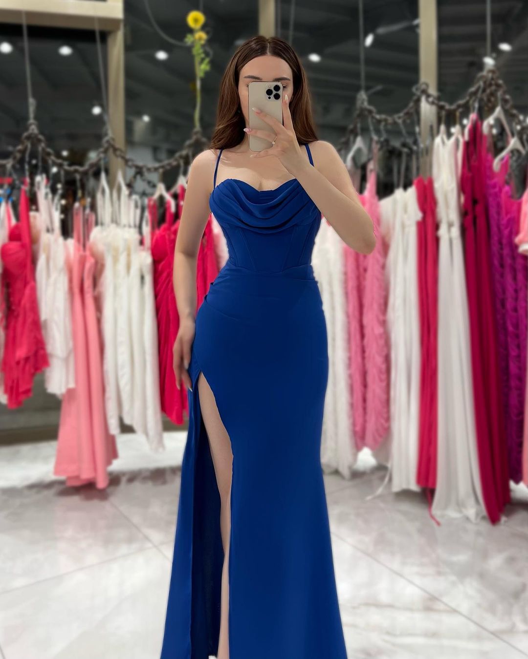 Black Evening Dress Spaghetti Strap Sweatheart With High Slit