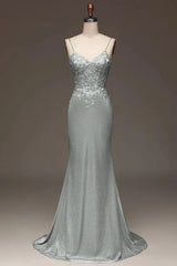 Applique Pink Spaghetti Strap Prom Dress Sleeveless Dress