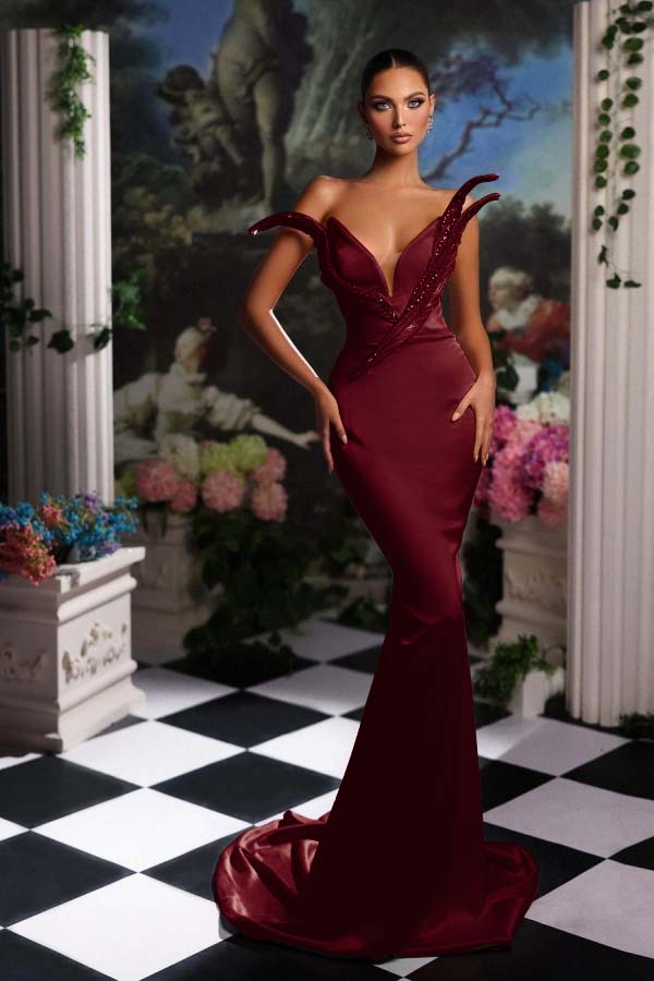 Orange Mermaid Prom Dress Sleeveless Sequin Dress