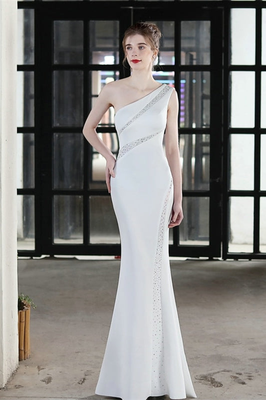 Elegant Mermaid One Shoulder Evening Dress With Beads Online