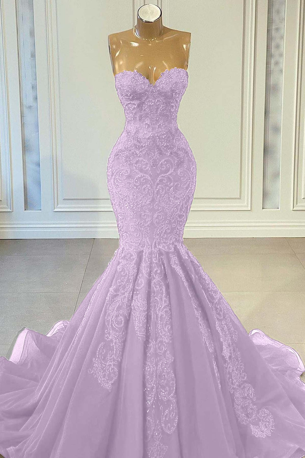 Red Sweetheart Sleeveless Mermaid Prom Dress with Beadings