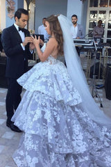 Elegant Sweetheart Tulle Wedding Dress with Lace and Long Ball Gown