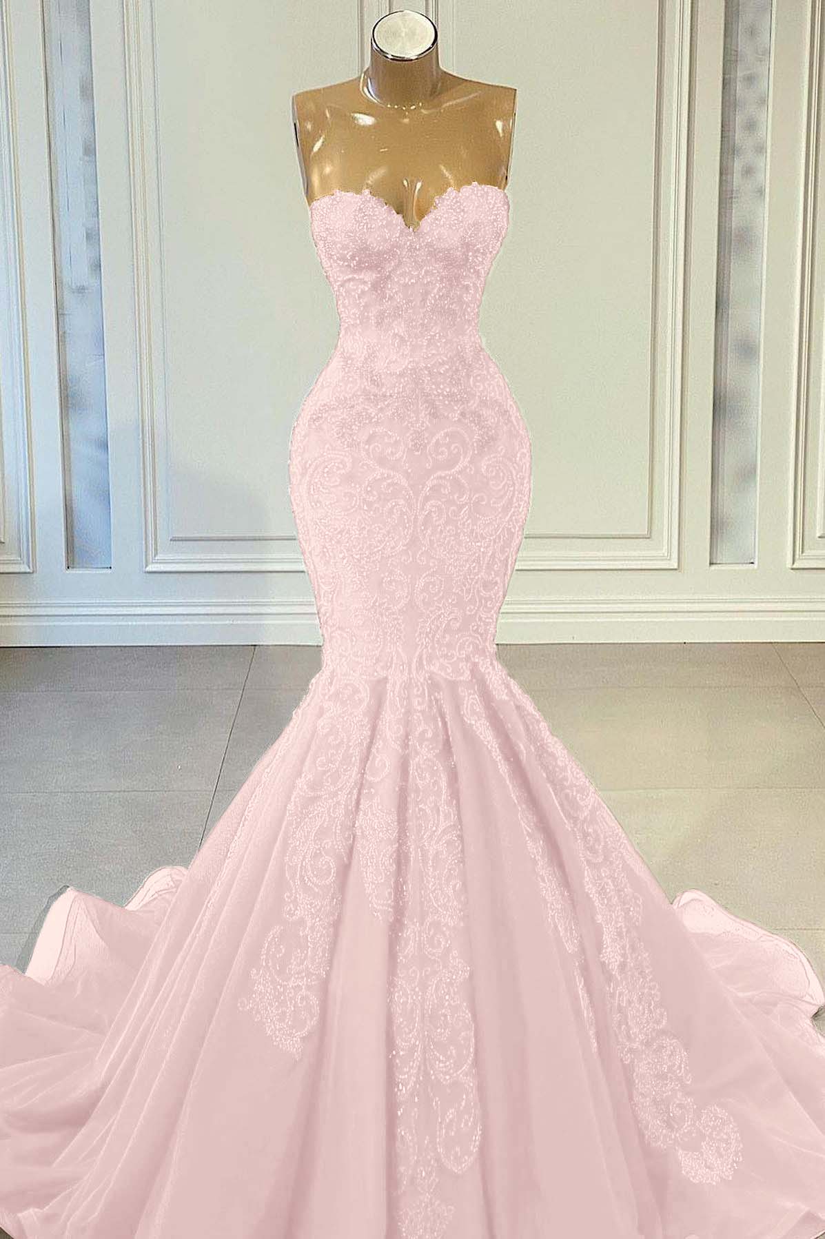 Red Sweetheart Sleeveless Mermaid Prom Dress with Beadings