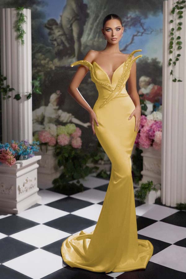 Orange Mermaid Prom Dress Sleeveless Sequin Dress