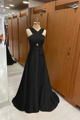 Elegant Straps A-Line Long Prom Dress with Halter On Sale