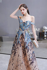 New Arrival Off-the-Shoulder Sequins Prom Dress Long A-Line On Sale