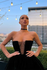 Classy Strapless Sexy Little Black Dress Short Prom Dress Online