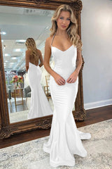 Royal Blue Mermaid Prom Dress Long V Neck Backless