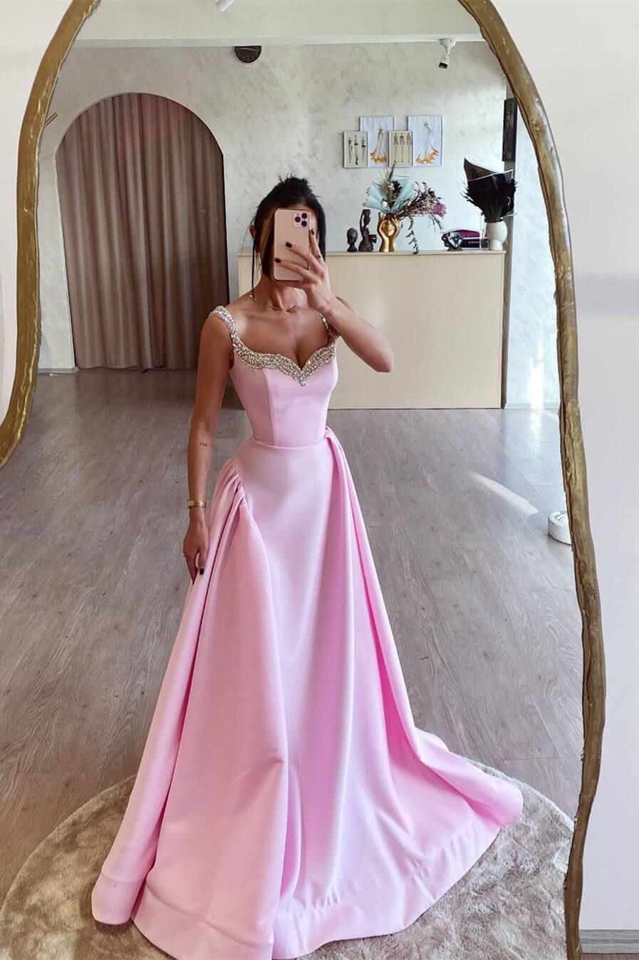 Fabulous Pink Sweetheart Sleeveless Mermaid Prom Gown With Beadings Online