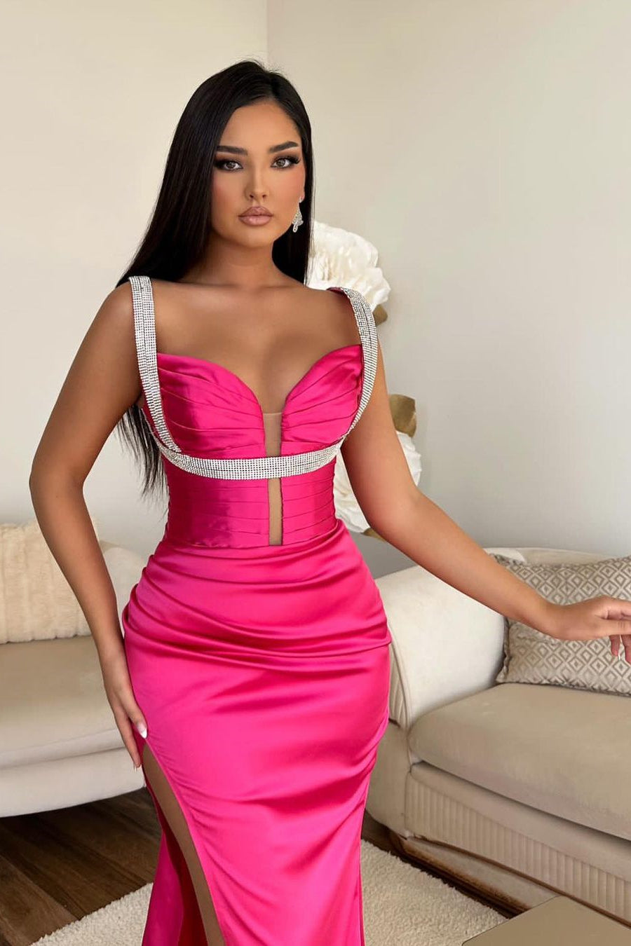 Popular Sweetheart Sleeveless Mermaid Prom Dresses Straps With Split Beadings Online