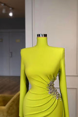 HIgh Neck Long Sleevess Prom Dress Long Mermaid Evening Gowns