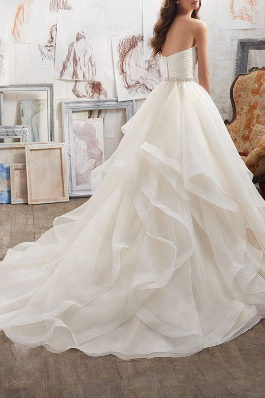 Ruffled Tulle Wedding Dress for the Sweetheart