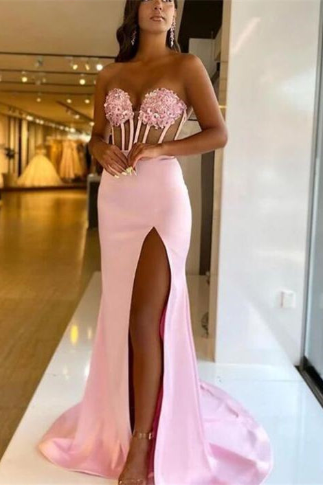 Glorious Mermaid Sequins Prom Dress with Split Sleeveless Online