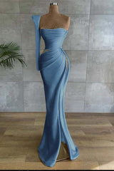 Asymmetrical Prom Dress with Beads