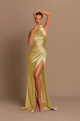 Mauve Prom Dress Sleeveless Mermaid Halter With High Slit
