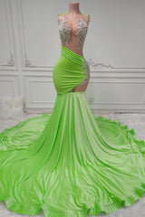 Fabulous Sage Scoop Sleeveless Mermaid Prom Gown With Beadings