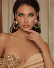 Gorgeous Off-the-Shoulder Beadings Mermaid Prom Dress Long