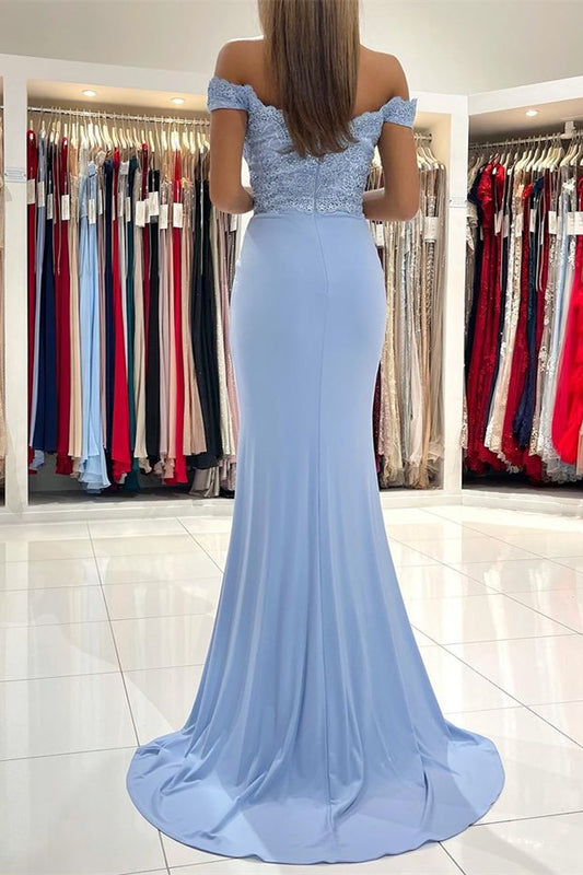Stunning Off-the-Shoulder Mermaid Prom Dress Long With Lace Appliques
