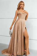 Charming Spaghetti-Straps Sleeveless Prom Dress Long With Split