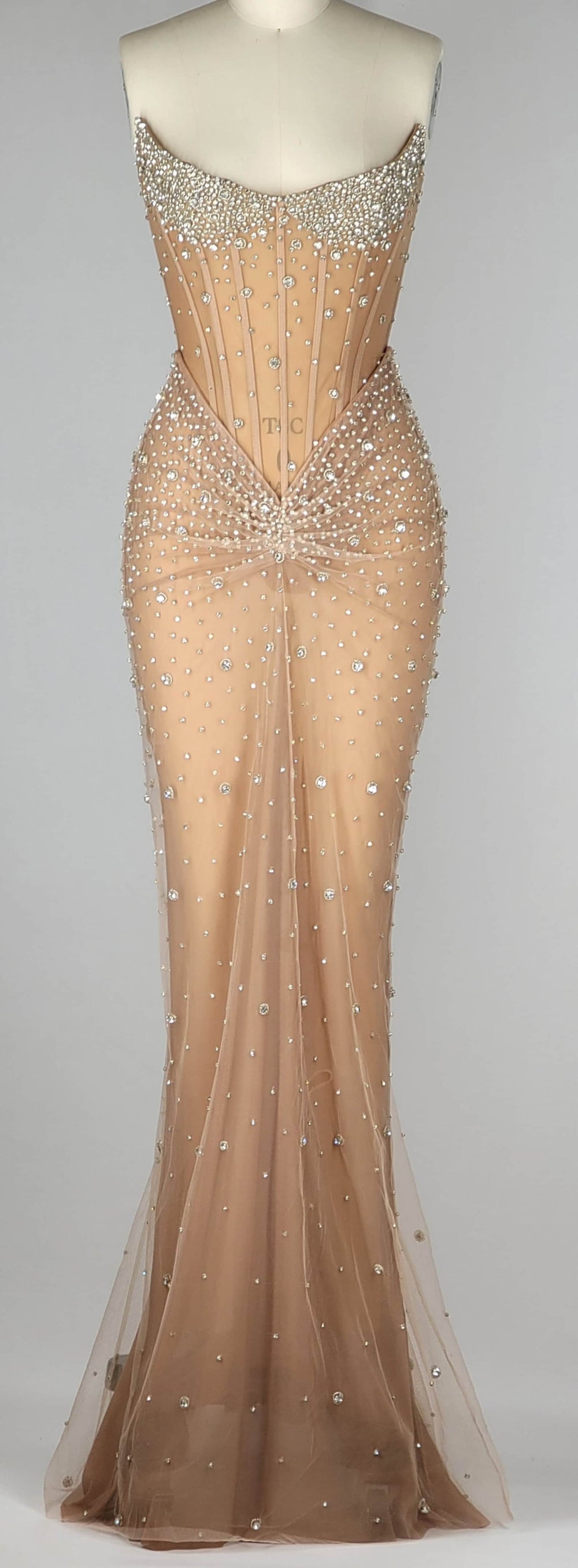 Luxurious Mermaid Crystal Beaded Hand Embroidered Corset Prom Dress