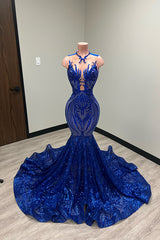 Heavy Evening Dress Sleeveless Sequins Mermaid Strapless Appliques
