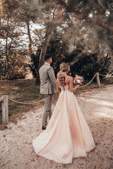 A-Line Wedding Dress with Lace and Spaghetti-Strap Tulle