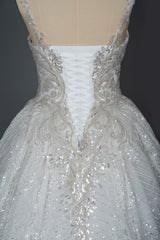 Elegant Sweetheart Ball Gown with Pleated Straps and Sequins