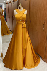 Elegant Straps A-Line Long Prom Dress with Halter On Sale
