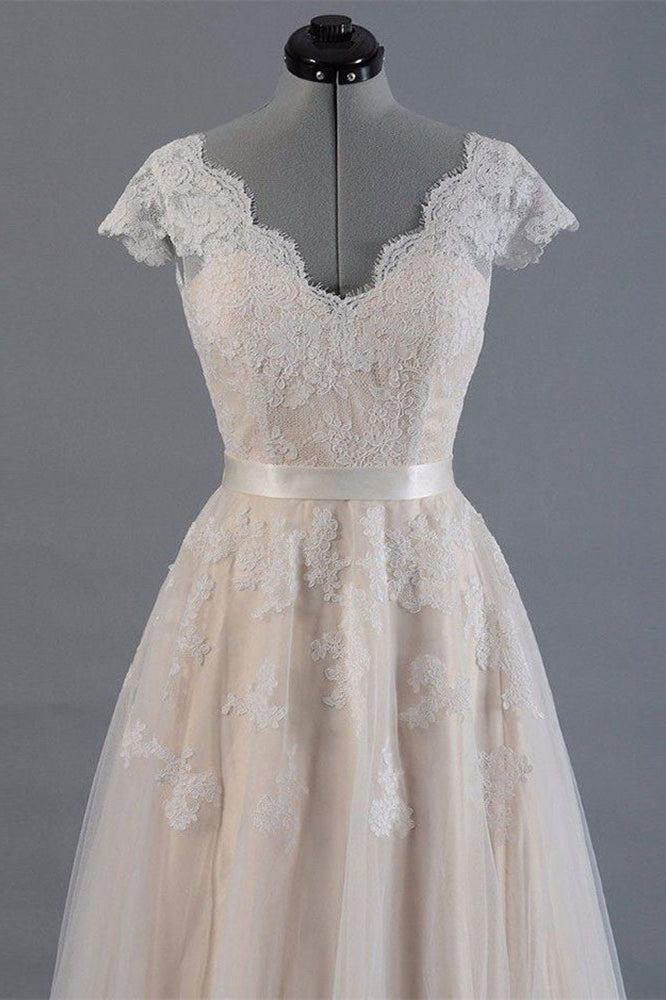 Long Lace Sleeves Wedding Dress