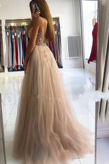 Stunning Spaghetti-Straps Beadings Long Prom Dress With Split On Sale