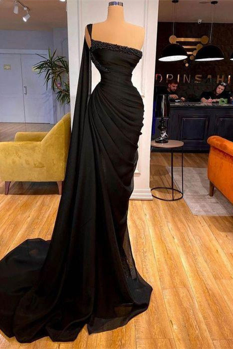 Amazing Black Mermaid Prom Dress Ruffles With Beads