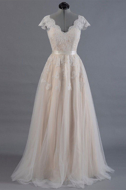 Long Lace Sleeves Wedding Dress