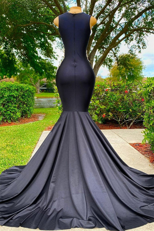 Classic Black Mermaid Prom Dress Sleeveless With Beads Online