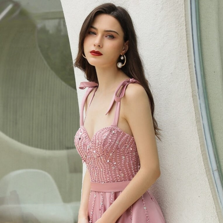 Gorgeous Dusty Pink Sweetheart Prom Dresses Sleeveless ong With Beadings