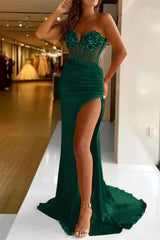 Glorious Mermaid Sequins Prom Dress with Split Sleeveless Online
