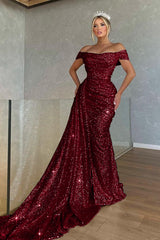  Gorgeous Off-the-Shoulder Prom Dress Strapless Mermaid with Sequins