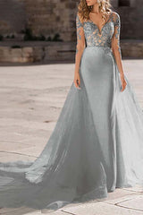 Mermaid Wedding Gown with Long Lace Sleeves