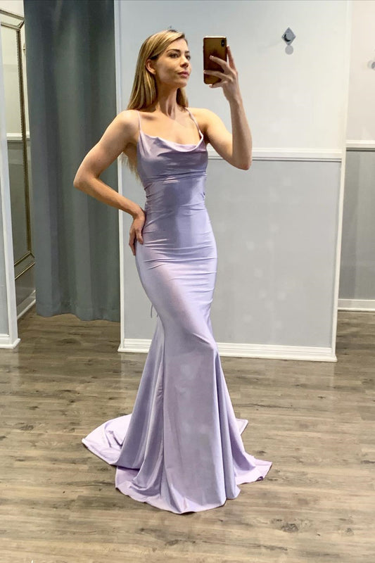 Classy Spaghetti-Straps Sleeveless Prom Dress Mermaid Long Online