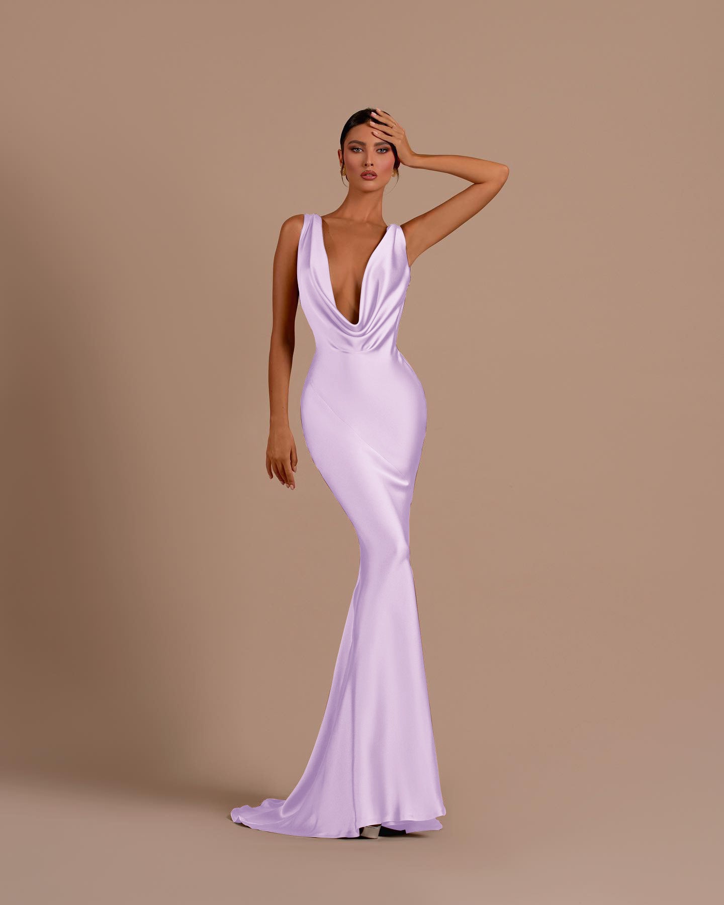 Champagne Deep V-neck Mermaid Prom Dress ¨C Slimming Long Evening Gown | Tuddos