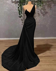 Ivory Elegant One-Shoulder Applique Prom Dress Mermaid with Ruffles
