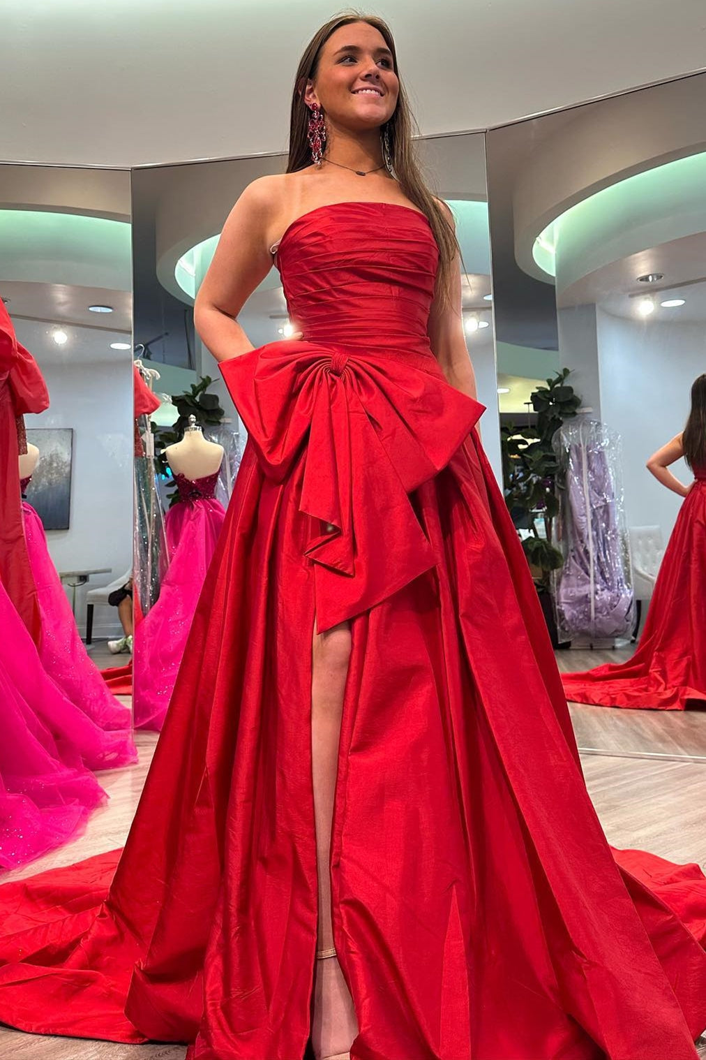Gorgeous Strapless Sleeveless A-Line Prom Dress With Split On Sale
