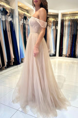 Modern Off-The-Shoulder Sweetheart Prom Dress Tulle A-Line