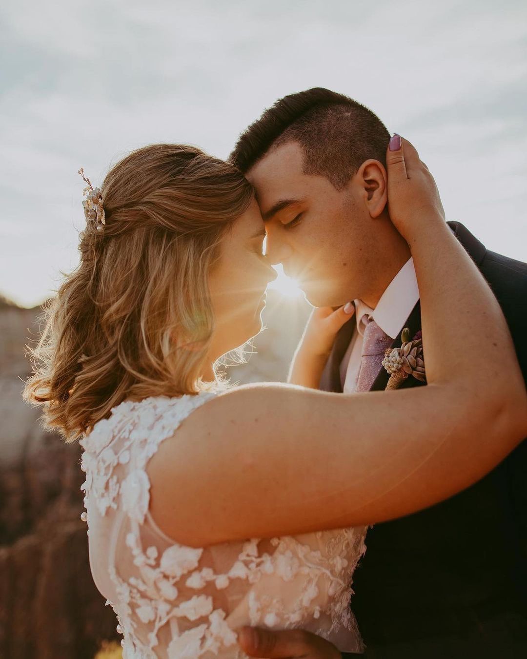 Elegant V-Neck A-Line Wedding Gown with Lace Appliques and Tulle Train
