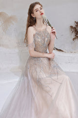Gorgeous Halter Sleeveless Prom Dress Tulle With Beadings Crystals