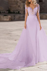 Mermaid Wedding Gown with Long Lace Sleeves