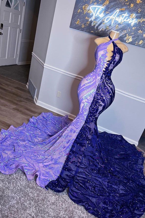 Elegant Long Evening Dress Appliques With Halter Sleeveless