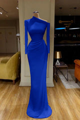 Elegant White Long Sleeve Mermaid Prom Dress
